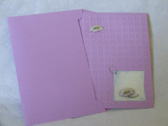 Carte 3D enveloppe mauve " Petite fleur"