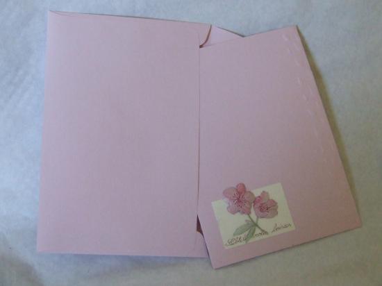 Carte 3D " Les fleurs" enveloppe rose pâle